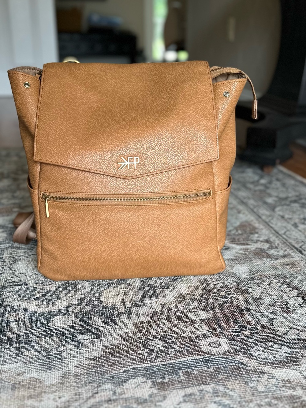 Freshly Picked Classic Diaper Backpack | Camel Vegan Leather